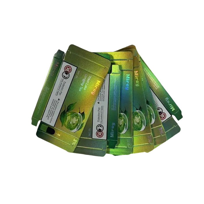 Holographic Foil Shiny Paper Box Custom Logo Printed Laser Color Skincare Mailer Box Cosmetic Box