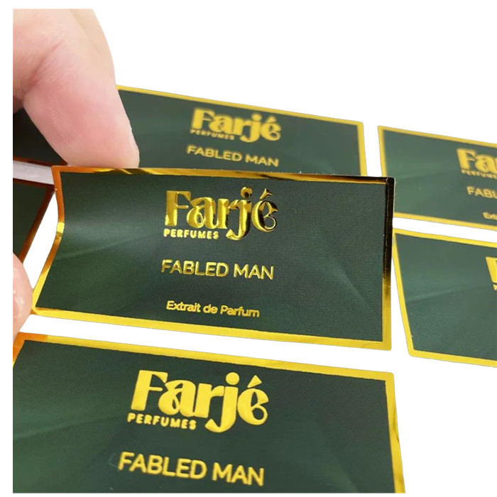 Custom Stickers Printing Gold Foil Stamping Sticker Vinyl Adhesive Label Gold Labels for Bottle