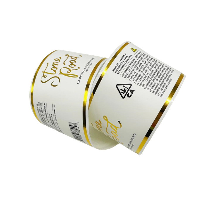 Custom Waterproof Vinyl Cosmetic Label Sticker Adhesive Gold Foil Luxury Embossed Roll Label for Perfume Body Wash
