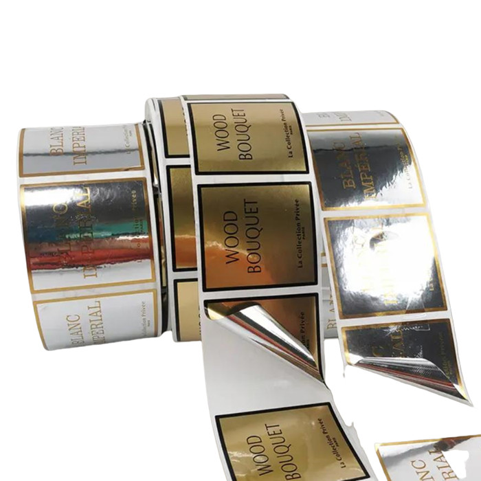 Metallic Shiny Custom Waterproof Sticker for Cosmetic Jar Perfume Bottle