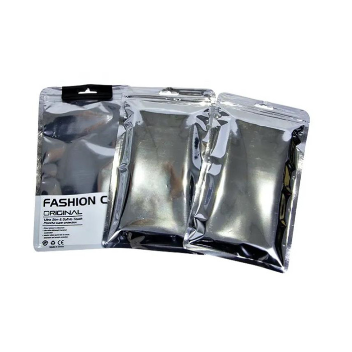 Transparent Cell Mobile Phone Pouch Case Packaging Custom Print Uv Aluminum Foil Mylar Plastic Flexible Back sealed Packing Bag