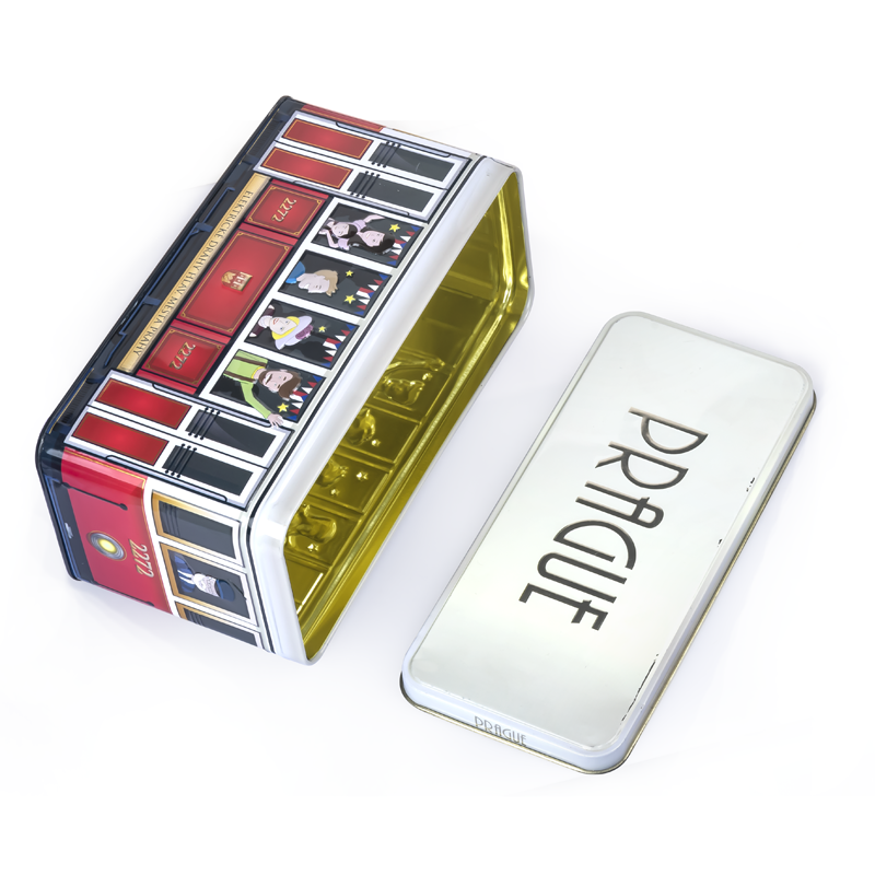 Factory Customized Rectangular Tin Can Food Grade Tin Containers Gift Candy Cookie Metal Packaging Chocolate Tin Box With Lid
