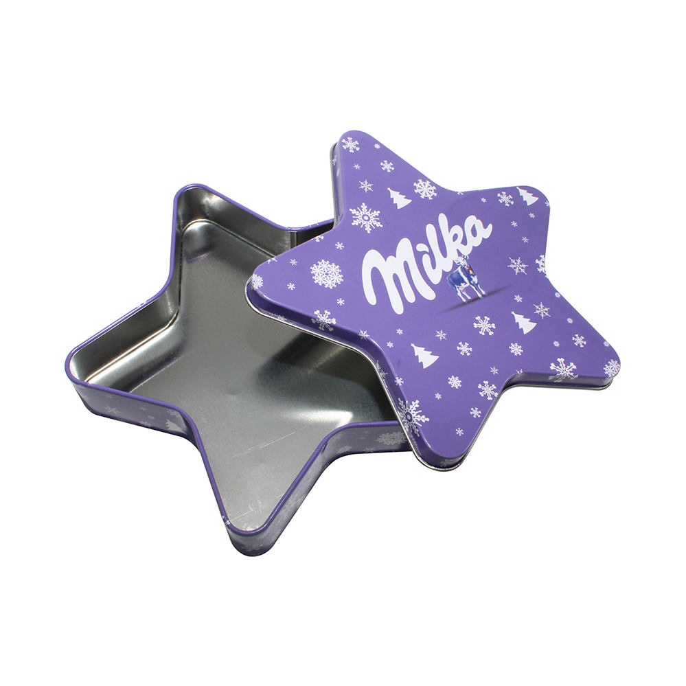 Food Christmas Round Cookies Chocolate Candy Food Metal Tin Storage Gift Box Custom Packaging Wholesale