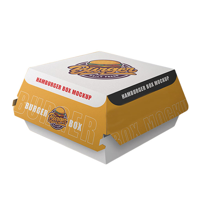 Wholesale Custom Printed Biodegradable Box Burger Box Fast Food Packaging Container Takeaway Hamburger Clamshell Box