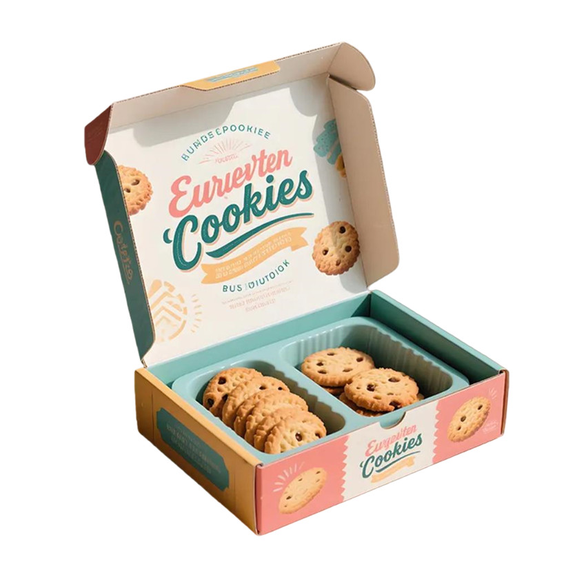 Customized Printed logo Cookies, Sliding Hard Cardboard Cookie Paper Box, Food-grade Drawer Box Packaging