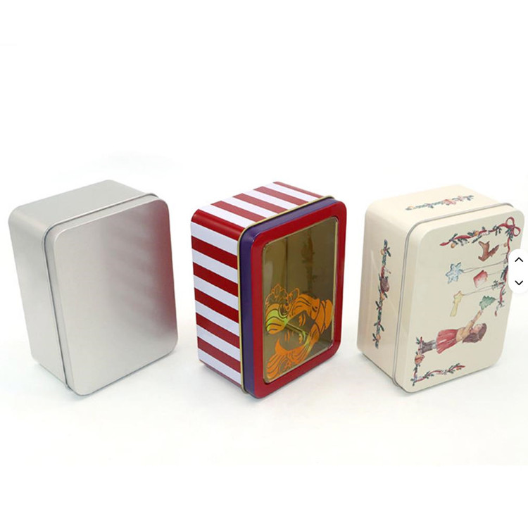 Custom Size Tin Box with Lid OEM Empty Rectangle Metal Packaging Boxes Poker Card Christmas Tinplate Box