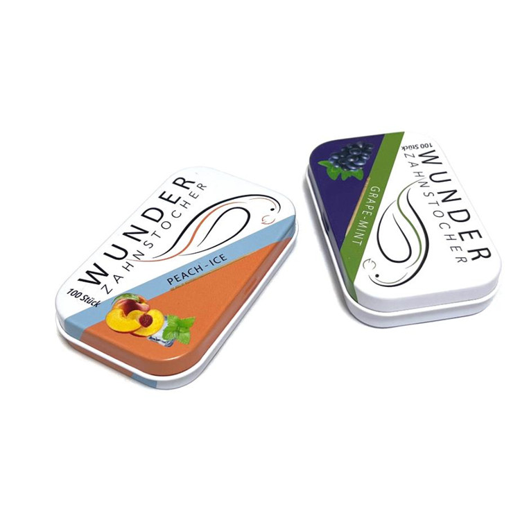 Customizable Print Logo Pattern Flip Cover Candy Sugar Box Metal Packaging Tin Box Small Iron Box