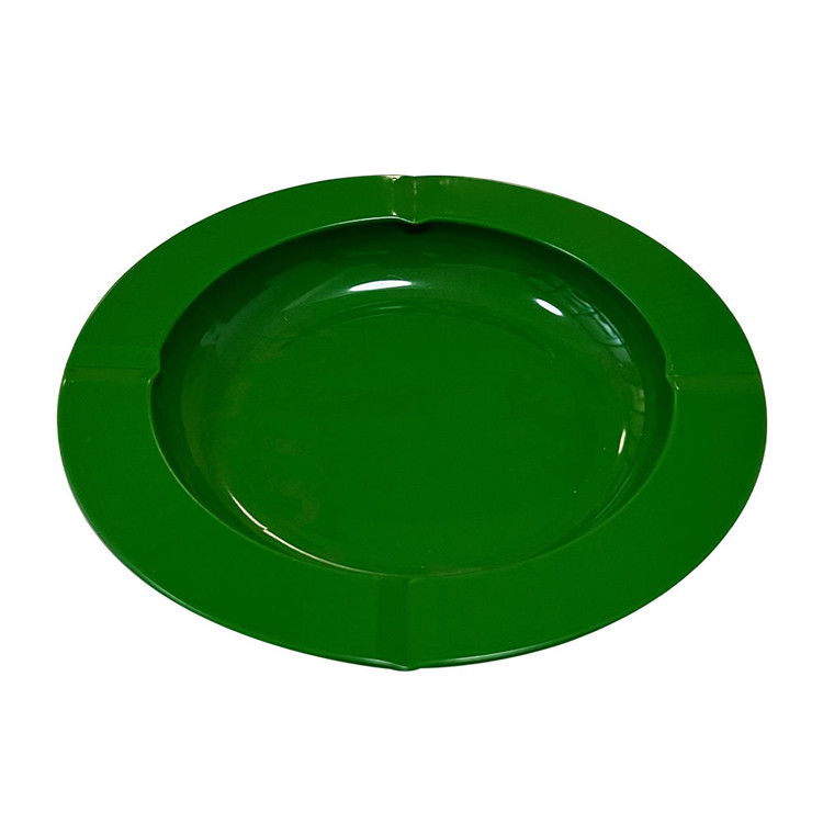 Round Green Enamel Tin Tray, Multi-Purpose Metal Serving Plate for Bar, Home & Parties, Wholesale Custom Logo Accepted