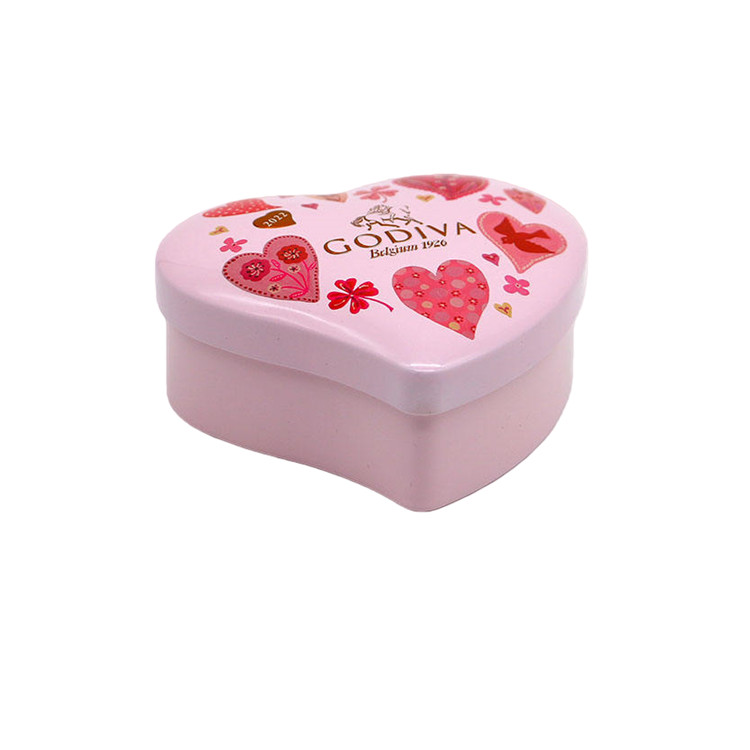Heart Shape Tinplate Chocolate Tins Customizable Logo Printing for Cosmetic Valentines Day Candy Metal Boxes