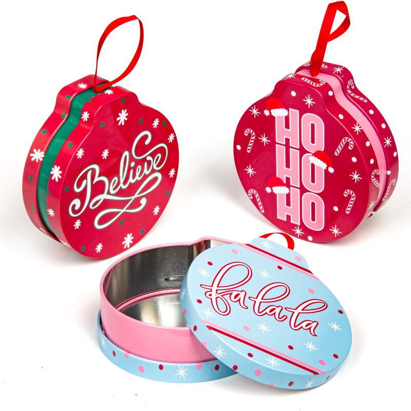 Factory Bell Shape Metal Gift Tin Biscuit Cookie Tins With Lid Custom Christmas Chocolate Candy Tin Box