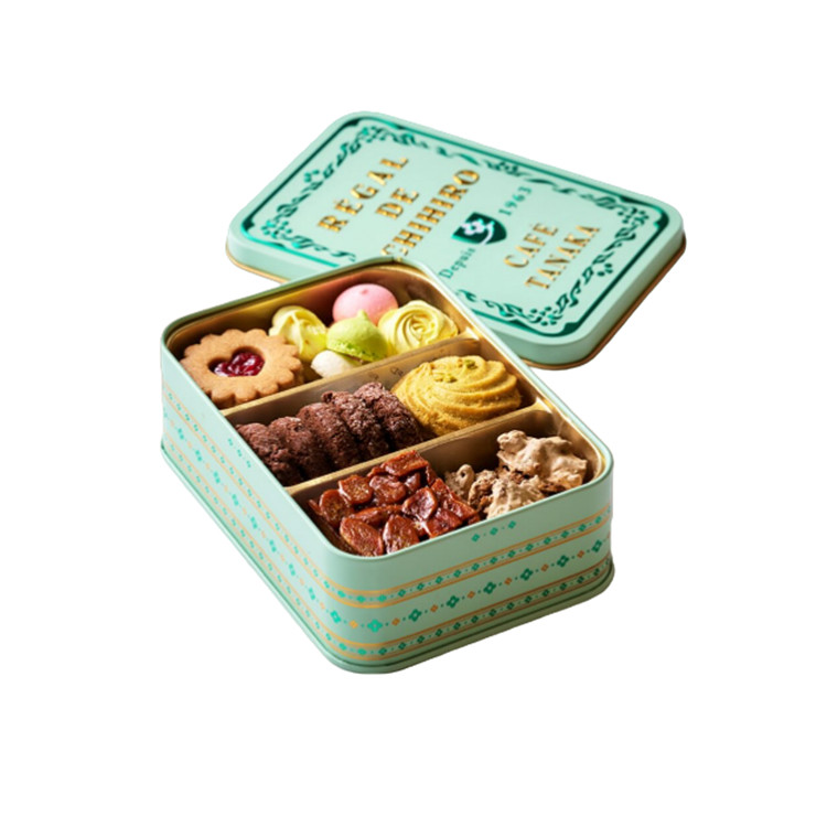 Custom Printing 250g 300g Food Grade Candy Packaging Airtight Rectangle Metal Cookies Tin Container Boxes